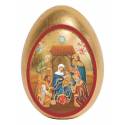 Ei op voet Kersttafereel van 7.5 cm (15 cm met de voet) 