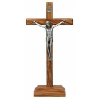 Croix sur base 22 X 8 cm Bois d'olivier