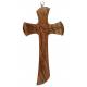 Croix murale 20 cm Bois d'olivier