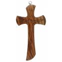 Croix murale 20 cm Bois d'olivier