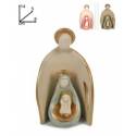 Nativité moderne en porcelaine colorée de taille moyenne (14x8x5 cm)