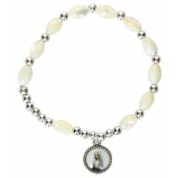 Bracelet sur élastique Nacre