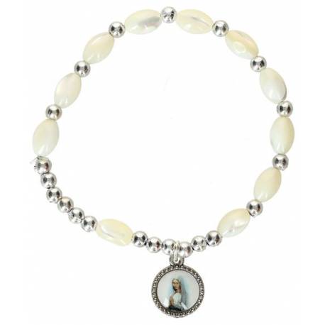 Bracelet sur élastique Nacre