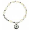 Bracelet sur élastique Nacre