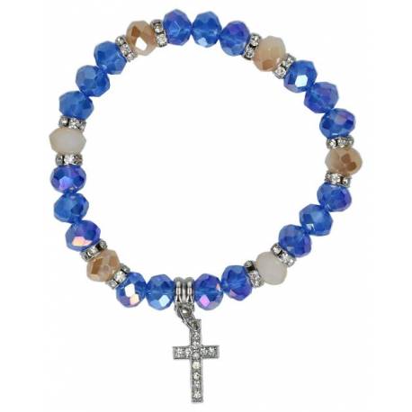 Armband op elastiek Glas met strass 
