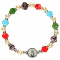 Armband op elastiek multicolor 