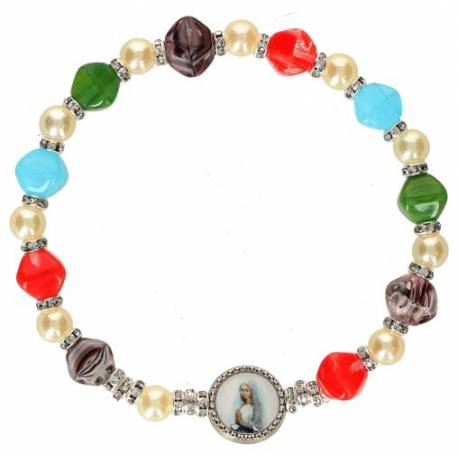 Armband op elastiek multicolor 