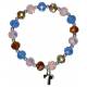 Armband op elastiek Glas multicolor 