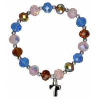 Armband op elastiek Glas multicolor 
