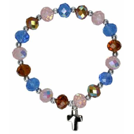 Armband op elastiek Glas multicolor 