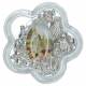 Chapelet Métal argenté 4 mm Avec mousqueton Dans boite fleur