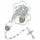 Chapelet Métal argenté 4 mm Avec mousqueton Dans boite fleur