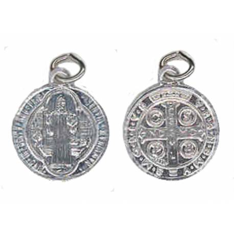 Zakje met 100 medailles 17 mm H Benedictus Aluminium zilverkleurig 