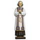 Statue en bois sculpté Saint Curé d'Ars 18 cm couleur