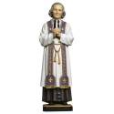 Statue en bois sculpté Saint Curé d'Ars 18 cm couleur