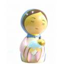 Statue Vierge Marie et enfant Jésus 10 x 5 cm en bois