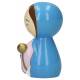 Statue Vierge Marie et enfant Jésus 10 x 5 cm en bois