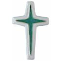 Kruisje Keramiek 13.5 X 9 Cm Wit + Prasin Groen 