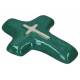 Croix Céramique - 11 X 8 cm - Vert prasin