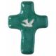 Croix Céramique - 11 X 8 cm - Vert prasin