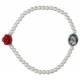 Bracelet s/élast blanc + Méd Ste Rita + rose rouge