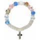 Armband-tientje op elastiek multicolor 