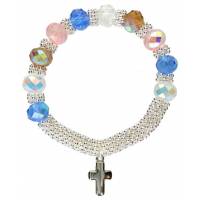 Armband-tientje op elastiek multicolor 