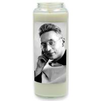 Noveenkaars in glas / wit / Heilige TITUS Brandsma 