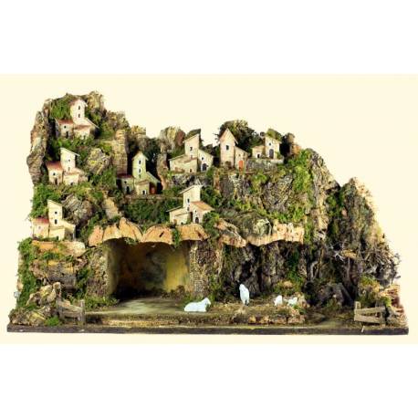 Lege Kerststal met licht voor kerstfiguren van 8 cm (60x34x44cm) 