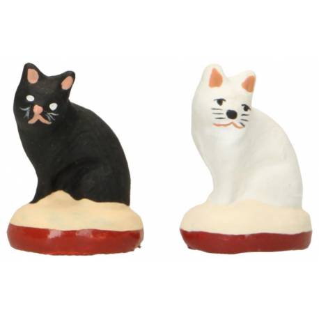 Santon Gateau 7 Cm Chat (noir ou blanc)