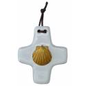 Croix Céramique - 8.5 X 7.5 cm - Blanc