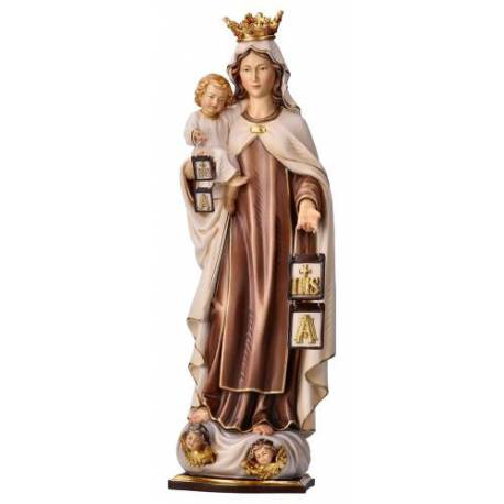 Bois sculpté Vierge du Carmel 19 cm polychrome