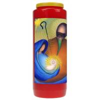 Noveenkaars / rood / Kersttafereel 