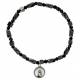Armband op elastiek Hematiet + Kruisj metaal 