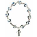 Armband op elastiek Hartjes email blauw 
