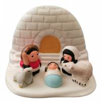 Crèche de Noël en terre cuite - "Crèche du monde" Groenland