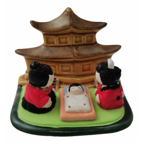 Crèche de Noël en terre cuite - "Crèche du monde" Japon