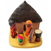 Crèche de Noël en terre cuite - "Crèche du monde" Cameroun