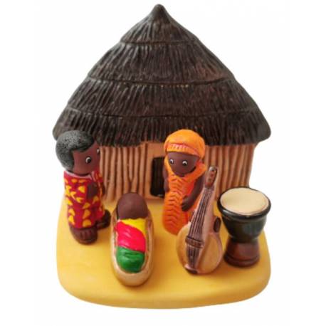 Crèche de Noël en terre cuite - "Crèche du monde" Cameroun