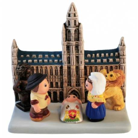 Crèche de Noël en terre cuite - "Crèche du monde" Belgique