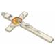 Croix Fiat 20 X 10 cm - Email blanc / Métal argenté