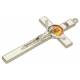 Croix Fiat 20 X 10 cm - Email blanc / Métal argenté