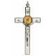 Croix Fiat 12 X 6 cm - Email blanc / Métal argenté
