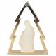 Nativité en résine blanche dans un sapin doré (12x16 cm)