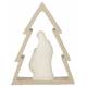Nativité en résine blanche dans un sapin brun (12.x16 cm)