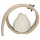 Nativité en résine blanche avec décor arrière beige 15 cm