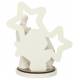 Nativité en résine blanche avec décor étoiles 14 cm