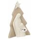 Heilige Familie in hars in met beige kerstboom (10 x15 cm) 