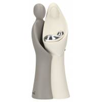 Heilige Familie in hars wit en grijs 13 cm 