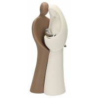 Nativité en résine blanche et brune 26 cm